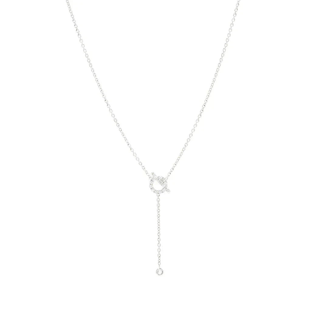 [Panda Jewelry]FINESSE SILVER DIAMOND NECKLACE