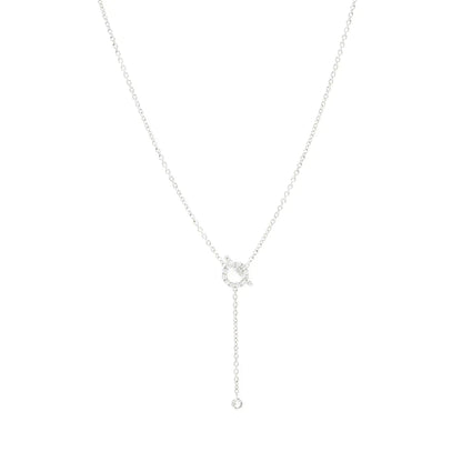 [Panda Jewelry]FINESSE SILVER DIAMOND NECKLACE