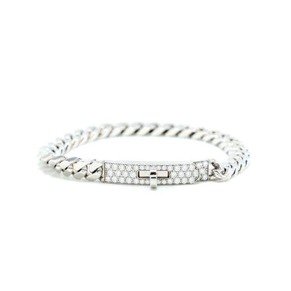 [Panda Jewelry]KELLY CHAIN SILVER DIAMOND BRACELET