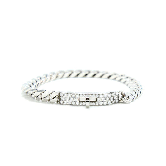 [Panda Jewelry]KELLY CHAIN SILVER DIAMOND BRACELET