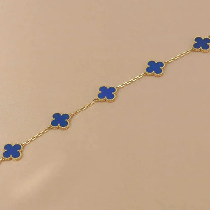 [Panda Jewelry] CLOVER 5 MOTIF BLUE AGATE BRACELET COLLECTION