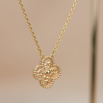 [Panda Jewelry]CLOVER 15MM  BRONZING NECKLACE