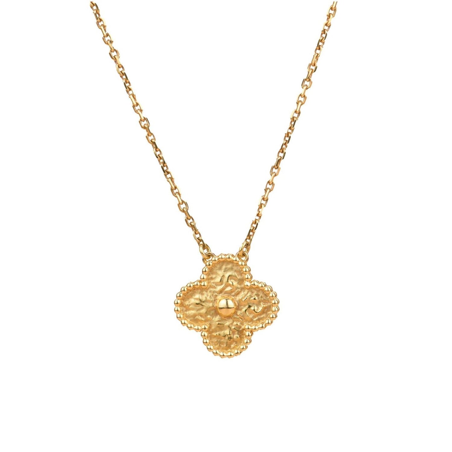 [Panda Jewelry]CLOVER 15MM  BRONZING NECKLACE