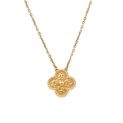 [Panda Jewelry]CLOVER 15MM  BRONZING NECKLACE