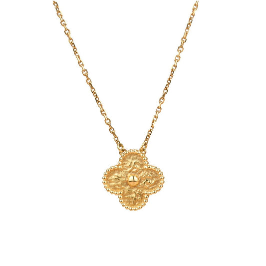 [Panda Jewelry]CLOVER 15MM  BRONZING NECKLACE