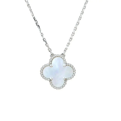 [Panda Jewelry]CLOVER  15MM WHITE MOTHER-OF-PEARL SILVER