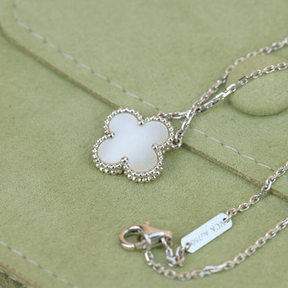 [Panda Jewelry]CLOVER  15MM WHITE MOTHER-OF-PEARL SILVER