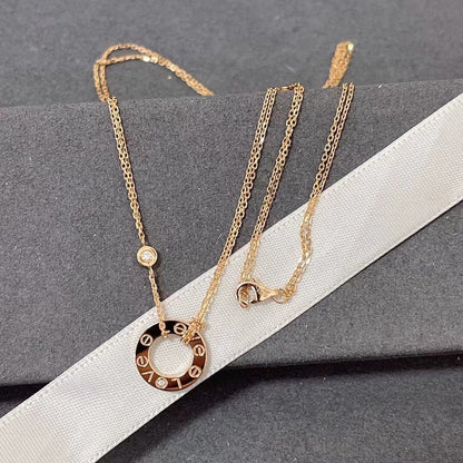 [Panda Jewelry]LOVE NECKLACE 16MM 2 DIAMONDS