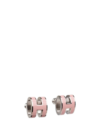 [Panda Jewelry]MINI POP H SILVER EARRINGS PINK