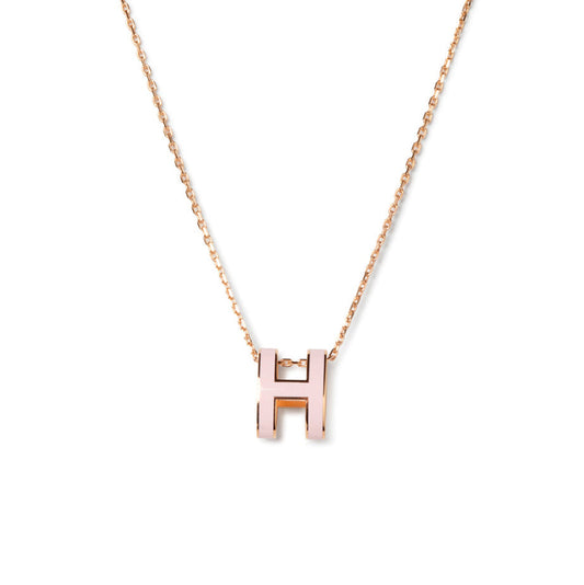 [Panda Jewelry]POP H PEDANT PINK GOLD