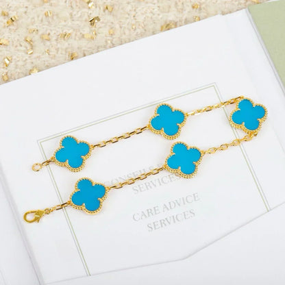 [Panda Jewelry] CLOVER 5 MOTIF TURQUOISE BRACELET COLLECTION