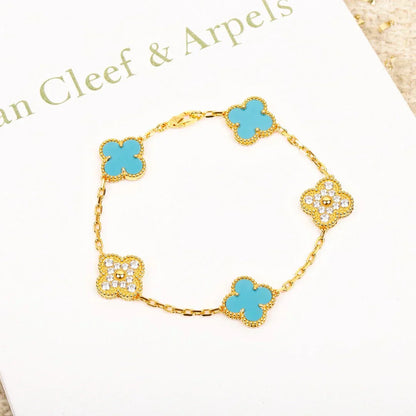 [Panda Jewelry] CLOVER 5 MOTIF TURQUOISE BRACELET COLLECTION
