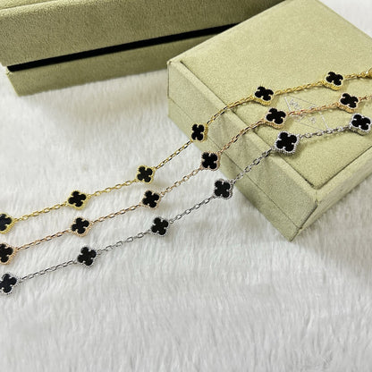 [Panda Jewelry]CLOVER 6 MOTIF  ONYXS BRACELET