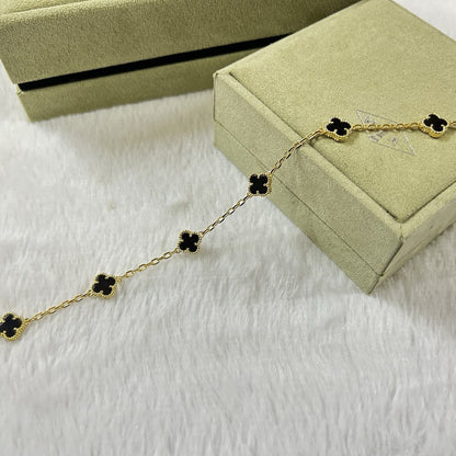 [Panda Jewelry]CLOVER 6 MOTIF  ONYXS BRACELET