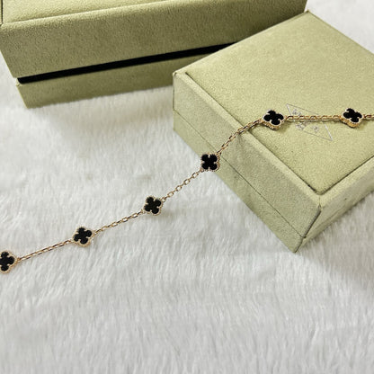 [Panda Jewelry]CLOVER 6 MOTIF  ONYXS BRACELET