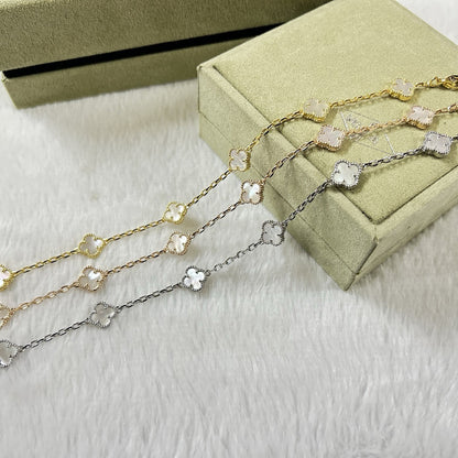 [Panda Jewelry]CLOVER 6 MOTIF WHITE MOP BRACELET