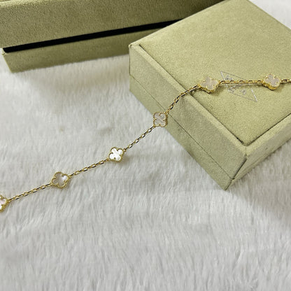 [Panda Jewelry]CLOVER 6 MOTIF WHITE MOP BRACELET