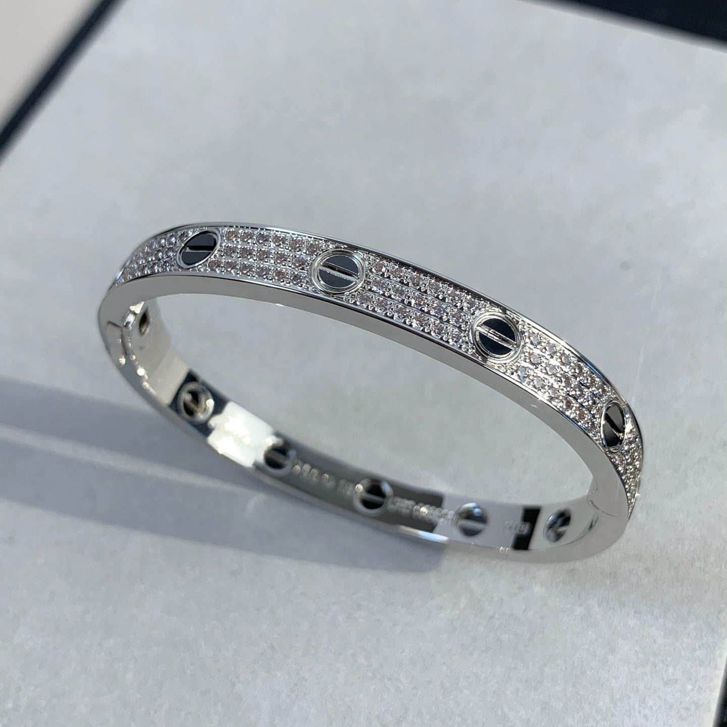 [Panda Jewelry]LOVE BRACELET 6.1MM DIAMOND-PAVED CERAMIC
