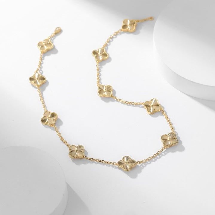 [Panda Jewelry]CLOVER 10 MOTIFS LASER NECKLACE