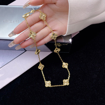 [Panda Jewelry]CLOVER 10 MOTIFS LASER NECKLACE