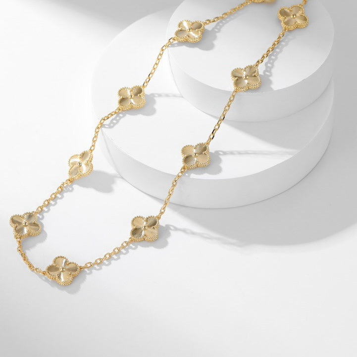 [Panda Jewelry]CLOVER 10 MOTIFS LASER NECKLACE