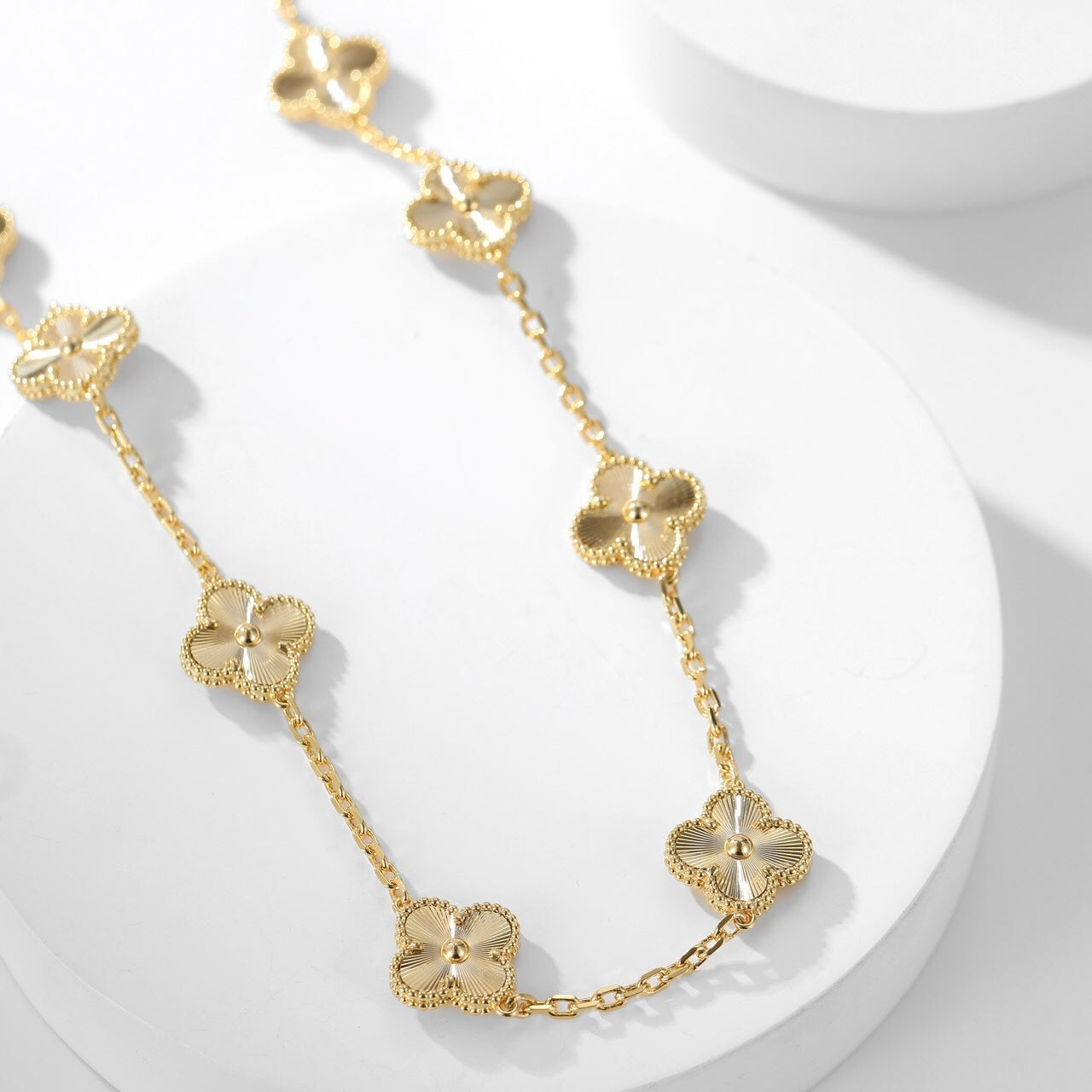 [Panda Jewelry]CLOVER 10 MOTIFS LASER NECKLACE