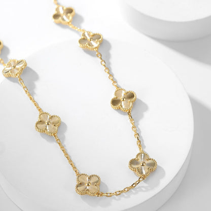 [Panda Jewelry]CLOVER 10 MOTIFS LASER NECKLACE