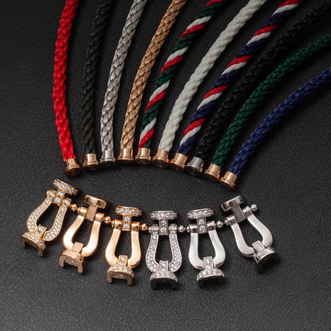 [Panda Jewelry]FORCE LARGE HORSESHOE FULL DIAMOND BRACELET GOLD