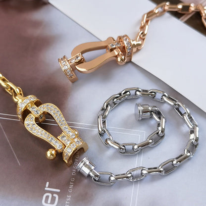 [Panda Jewelry]FORCE LARGE HORSESHOE CLASP  METAL BRACELET