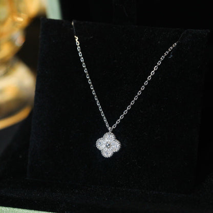 [Panda Jewelry]CLOVER MINI 9.5MM PENDANT DIAMOND NECKLACE