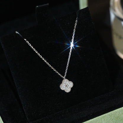 [Panda Jewelry]CLOVER MINI 9.5MM PENDANT DIAMOND NECKLACE