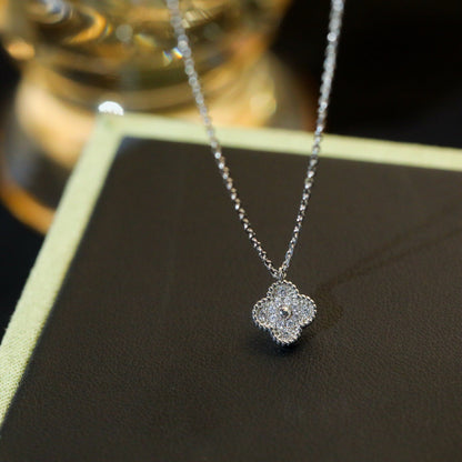 [Panda Jewelry]CLOVER MINI 9.5MM PENDANT DIAMOND NECKLACE