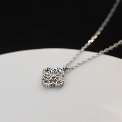 [Panda Jewelry]CLOVER MINI 9.5MM PENDANT DIAMOND NECKLACE