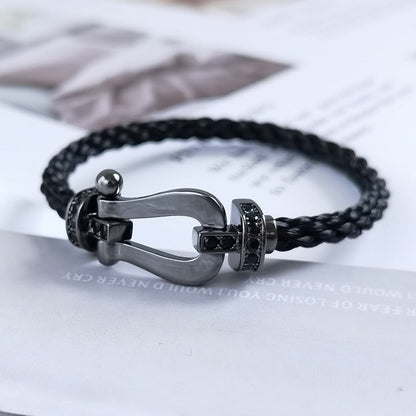 [Panda Jewelry]FORCE LARGE SERIES HORSESHOE BLACK SAMURAI BRACELET