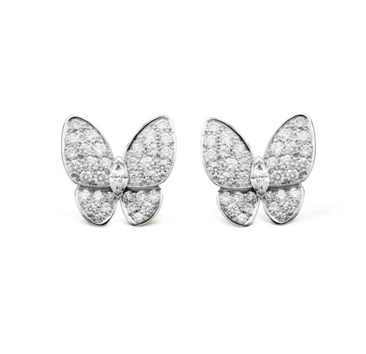 [Panda Jewelry]BUTTERFLY ALL DIAMOND EARRINGS