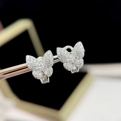 [Panda Jewelry]BUTTERFLY ALL DIAMOND EARRINGS