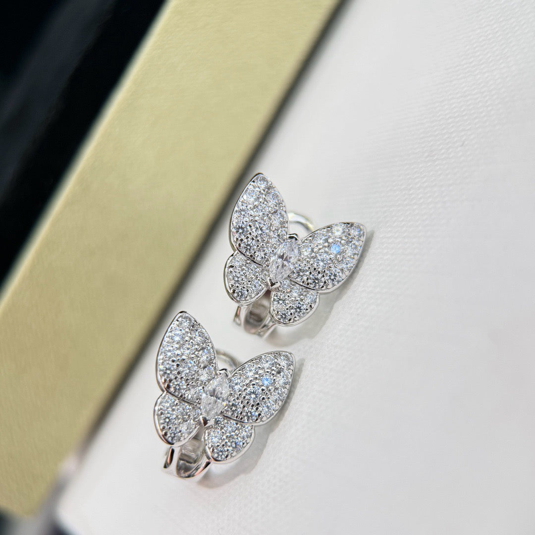 [Panda Jewelry]BUTTERFLY ALL DIAMOND EARRINGS