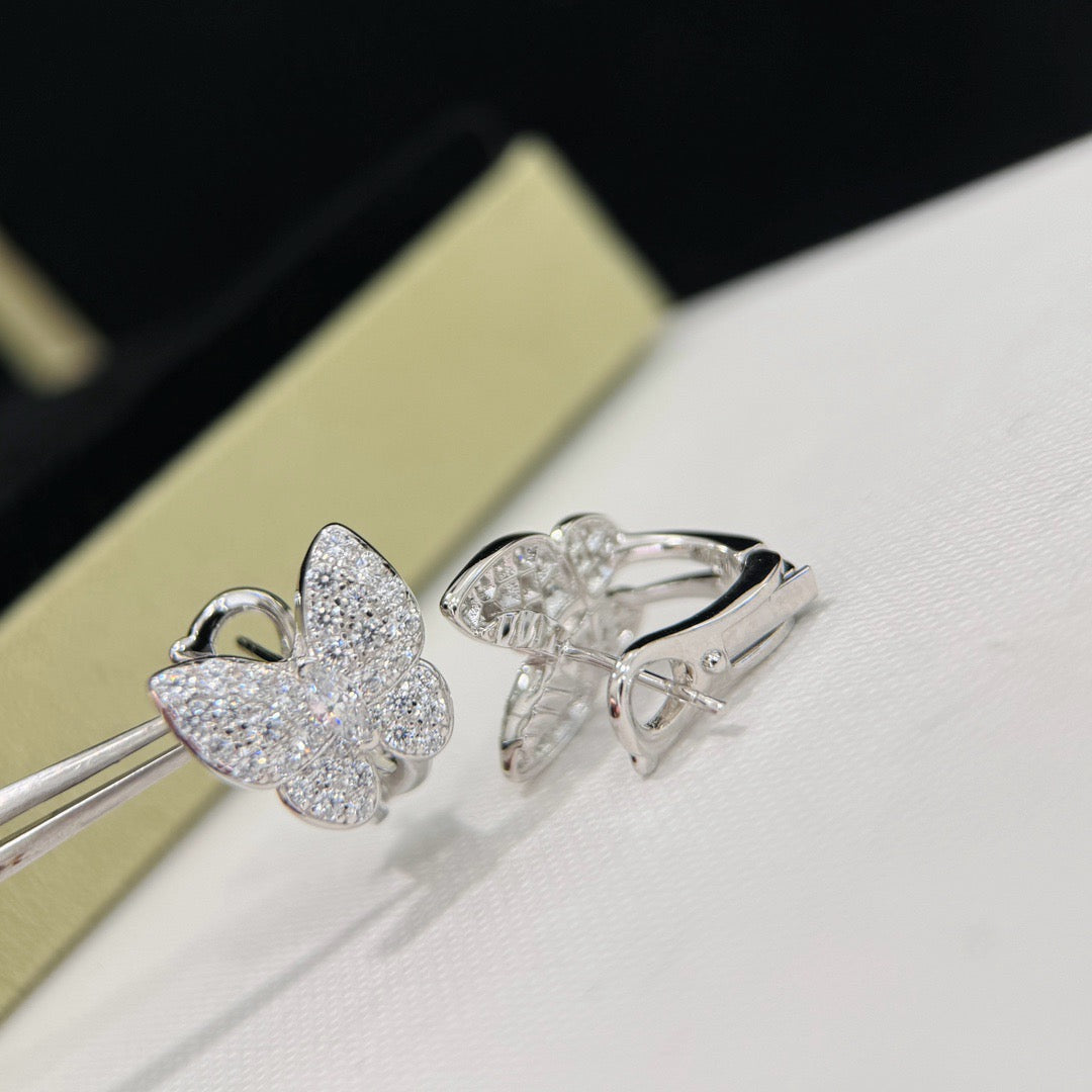 [Panda Jewelry]BUTTERFLY ALL DIAMOND EARRINGS