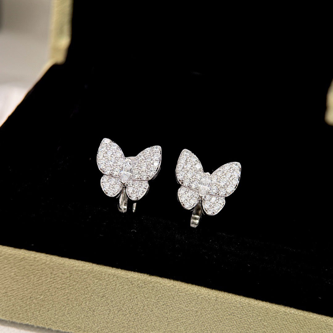 [Panda Jewelry]BUTTERFLY ALL DIAMOND EARRINGS