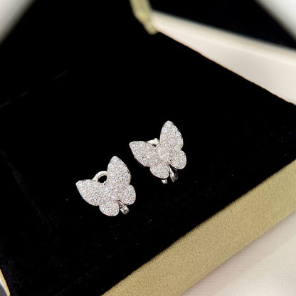 [Panda Jewelry]BUTTERFLY ALL DIAMOND EARRINGS
