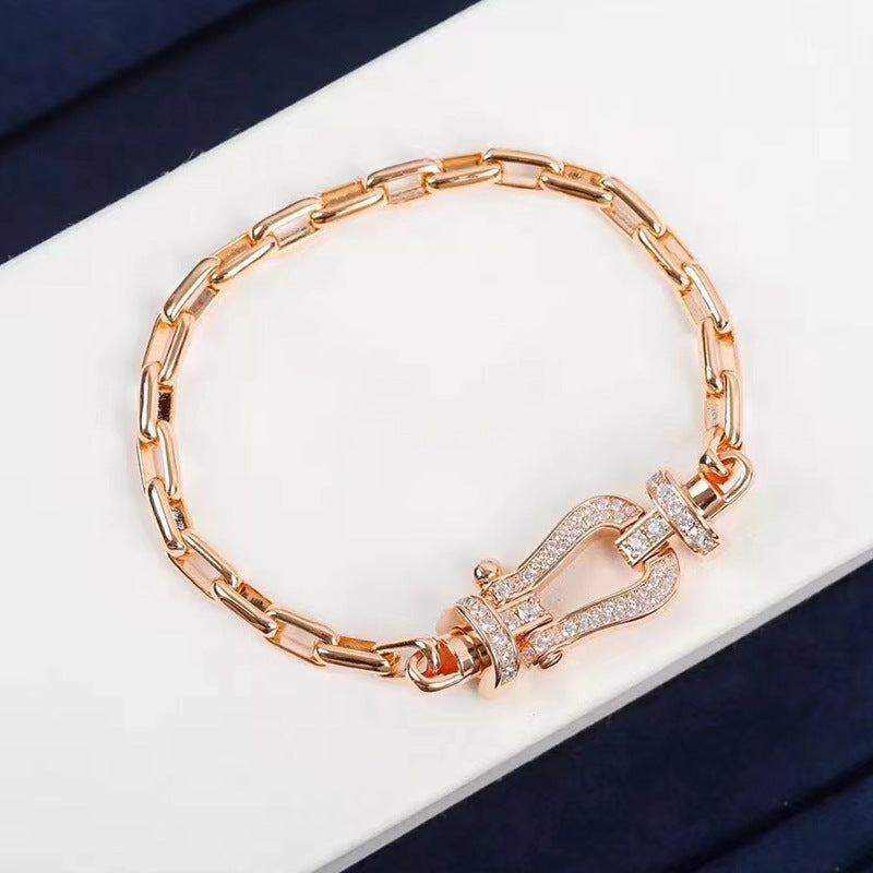 [Panda Jewelry]FORCE LARGE HORSESHOE CLASP  METAL BRACELET