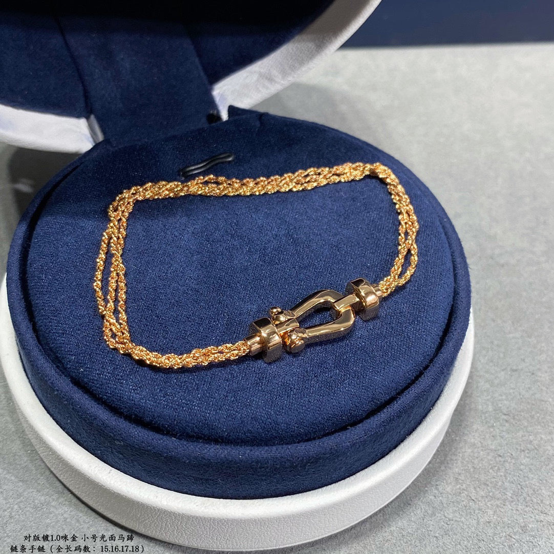 [Panda Jewelry]FORCE SMALL HORSESHOE  DIAMOND CHAIN ROPE BRACELET