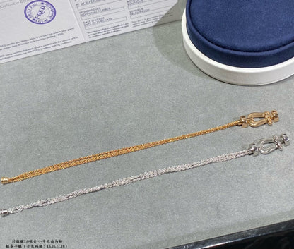 [Panda Jewelry]FORCE SMALL HORSESHOE  DIAMOND CHAIN ROPE BRACELET