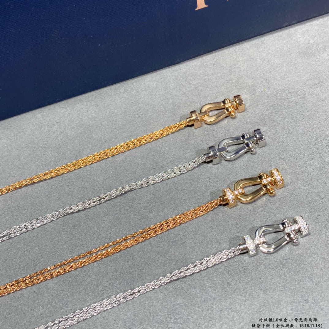[Panda Jewelry]FORCE SMALL HORSESHOE  DIAMOND CHAIN ROPE BRACELET
