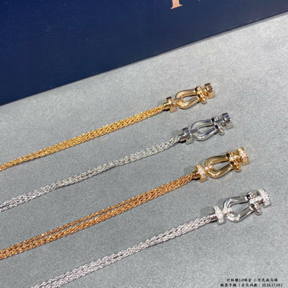 [Panda Jewelry]FORCE SMALL HORSESHOE  DIAMOND CHAIN ROPE BRACELET