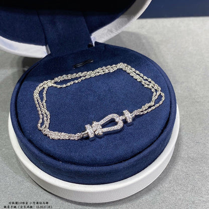 [Panda Jewelry]FORCE SMALL HORSESHOE  DIAMOND CHAIN ROPE BRACELET