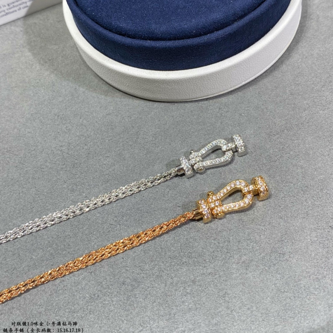 [Panda Jewelry]FORCE SMALL HORSESHOE  DIAMOND CHAIN ROPE BRACELET
