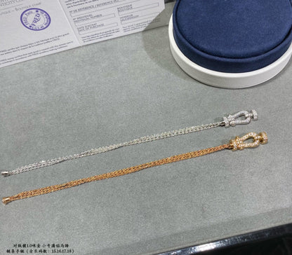 [Panda Jewelry]FORCE SMALL HORSESHOE  DIAMOND CHAIN ROPE BRACELET