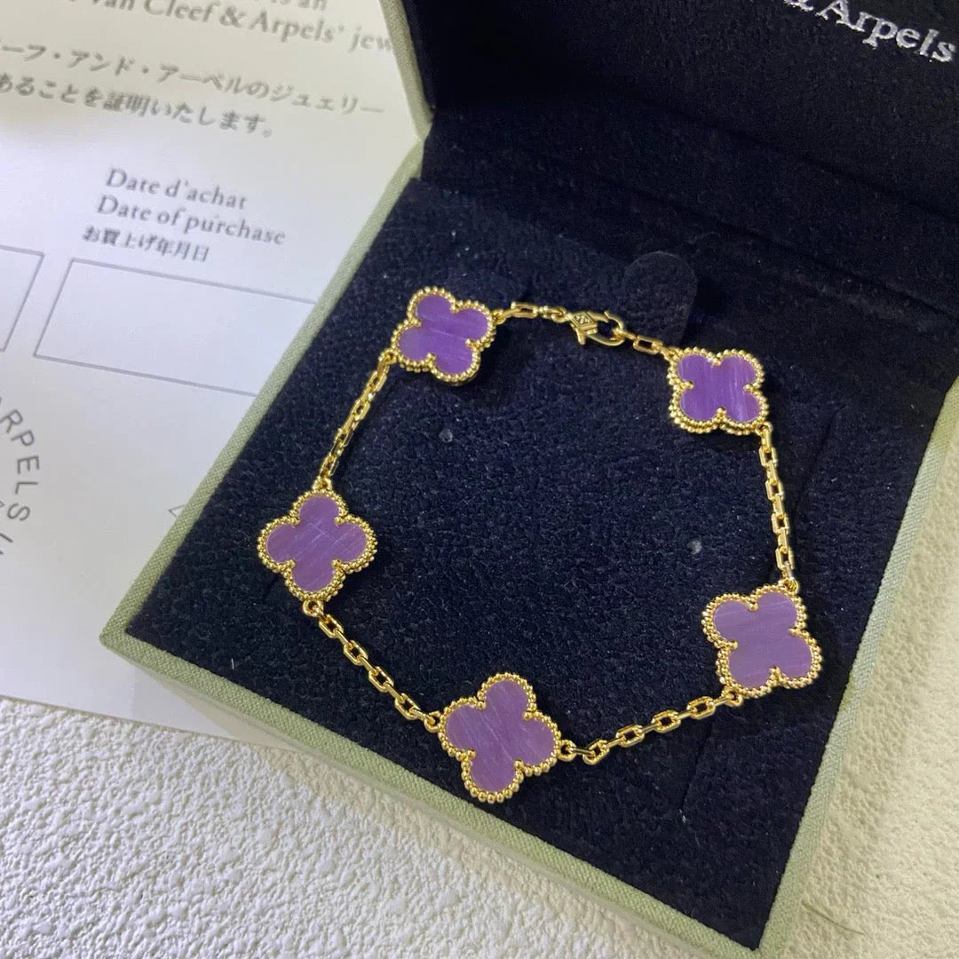 [Panda Jewelry] CLOVER 5 MOTIF VIOLET BRACELET COLLECTION