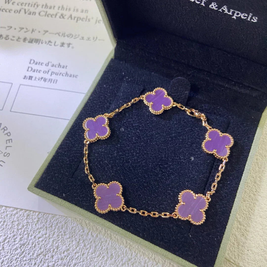 [Panda Jewelry] CLOVER 5 MOTIF VIOLET BRACELET COLLECTION